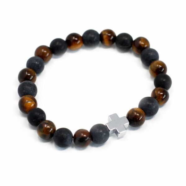 Set of 2 Gemstones Friendship Bracelets - Power - Tiger Eye & Black Stone - Image 5