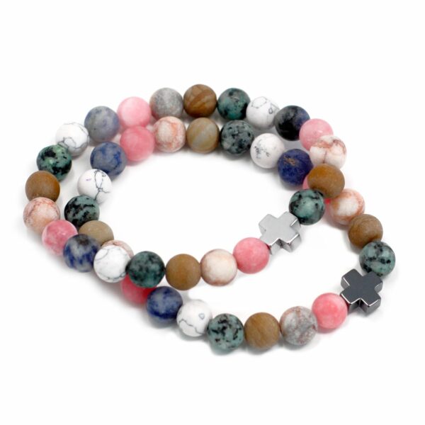 Set of 2 Gemstones Friendship Bracelets - Harmony - Rainbow Gemstones - Image 5