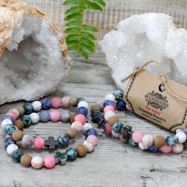 Set of 2 Gemstones Friendship Bracelets - Harmony - Rainbow Gemstones - Image 6
