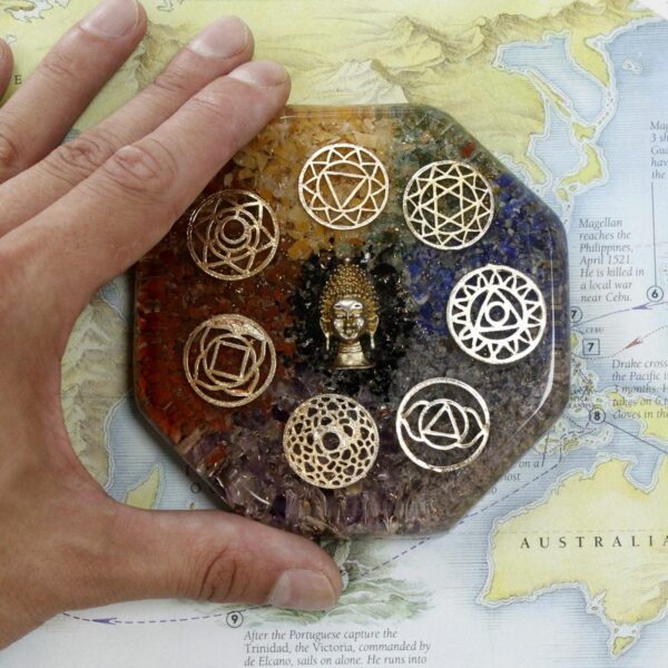 Orgonite Desk Power Packs - Hamsa with Sellonite - Med - Image 2