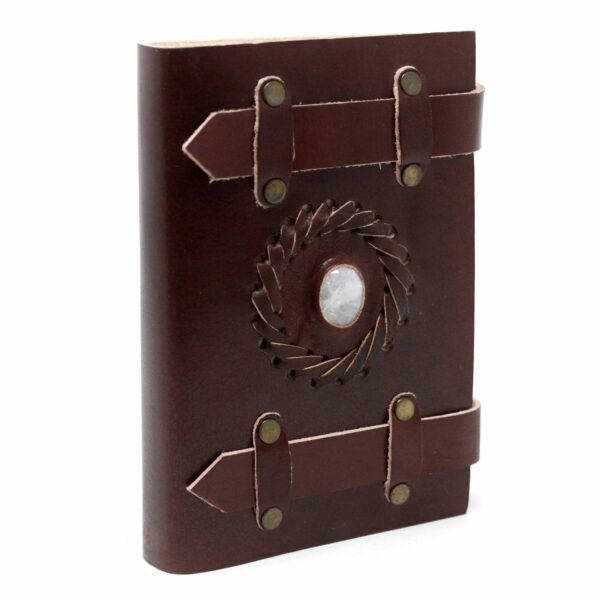 Leather Moonstone with Belts Notebook (6x4") - Image 3