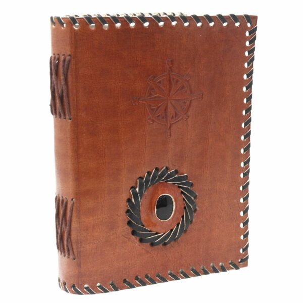 Leather Black onyx & Compas Notebook (7x5") - Image 3