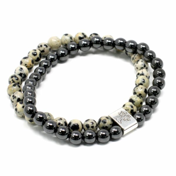 Magnetic Gemstone Bracelet - Dalmation Jasper - Image 2