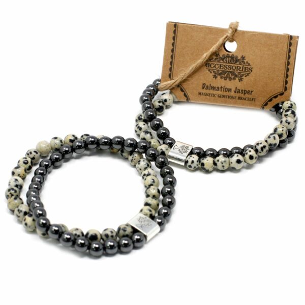 Magnetic Gemstone Bracelet - Dalmation Jasper - Image 3