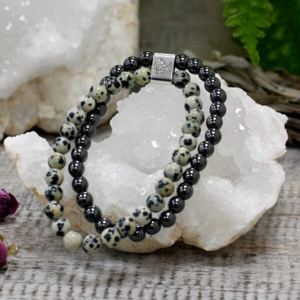 Magnetic Gemstone Bracelet - Dalmation Jasper - Image 5