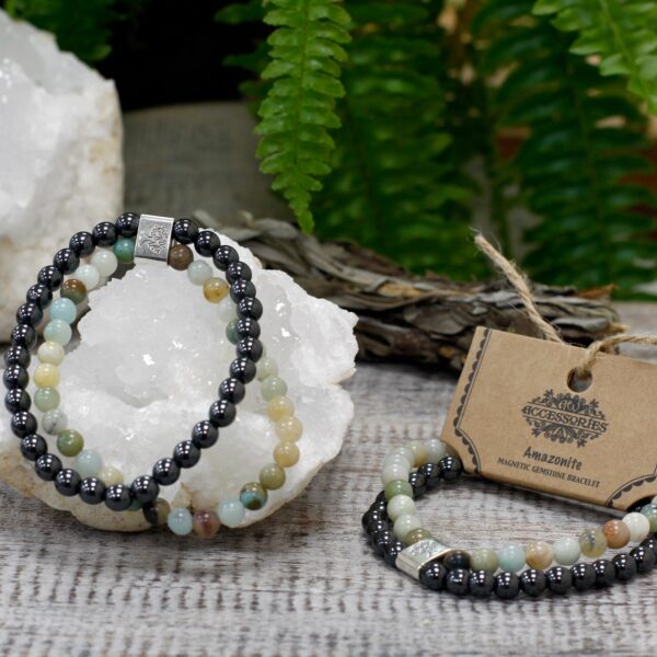 Magnetic Gemstone Bracelet - Amazonite - Image 4