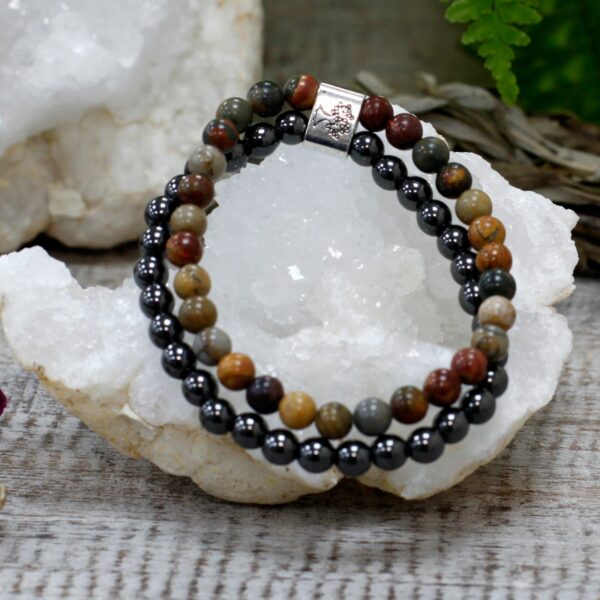 Magnetic Gemstone Bracelet - Picasso Jasper - Image 5