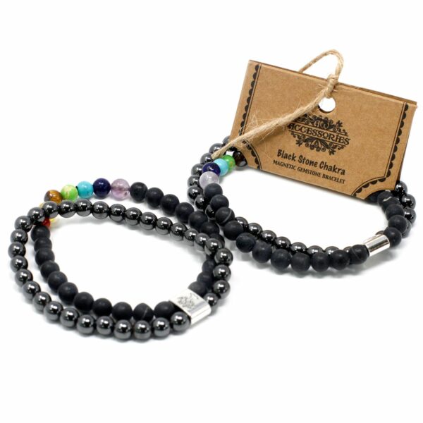 Magnetic Gemstone Bracelet - Black Stone Chakra - Image 3