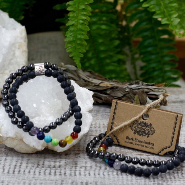 Magnetic Gemstone Bracelet - Black Stone Chakra - Image 4