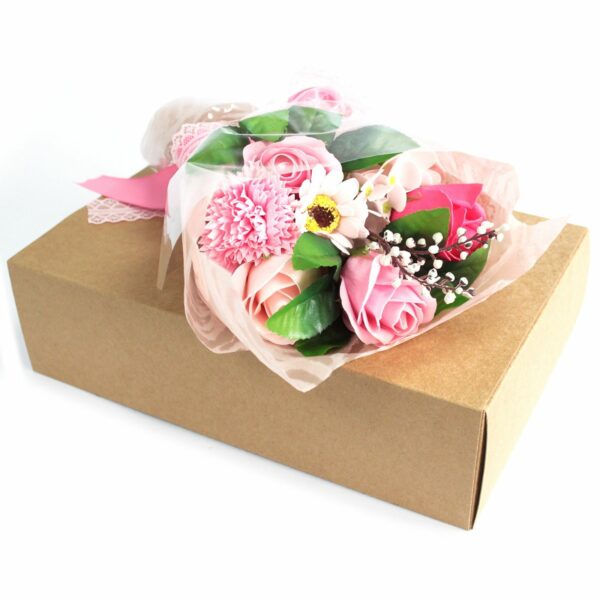 Boxed Hand Soap Flower Bouquet - Pink - Image 3