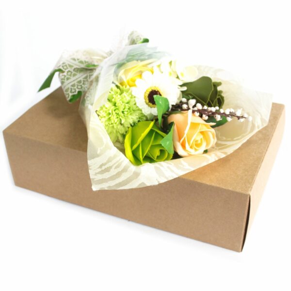 Boxed Hand Soap Flower Bouquet - Greens - Image 3