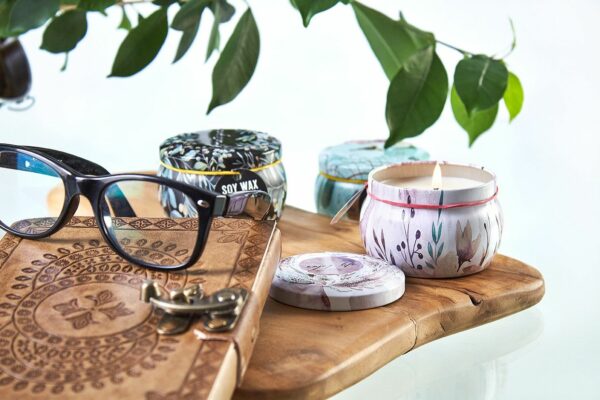 Art Tin Candle - Assorted Design - Sea life - Rasberry - Image 5