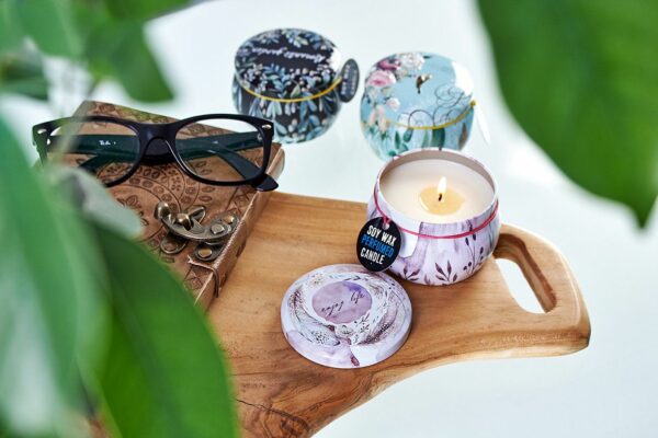 Art Tin Candle - Assorted Design - Romantic Garden - Tea & Rose - Image 3