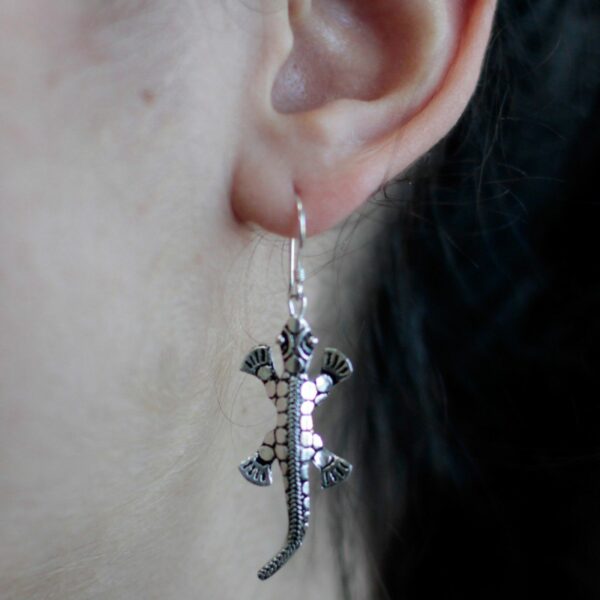Silver Earrings - Lizards - Image 4