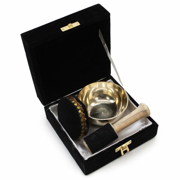 Brass Singing Bowl Gift Set - 9cm - Image 2