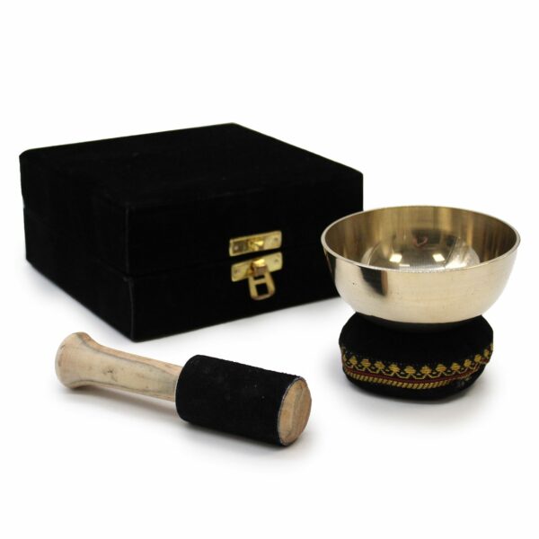 Brass Singing Bowl Gift Set - 9cm - Image 4