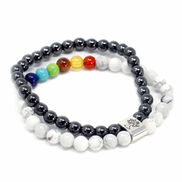 Magnetic Gemstone Bracelet - White Howlite Chakra - Image 2