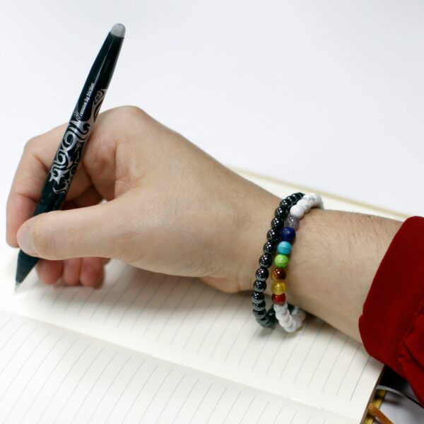Magnetic Gemstone Bracelet - White Howlite Chakra - Image 6