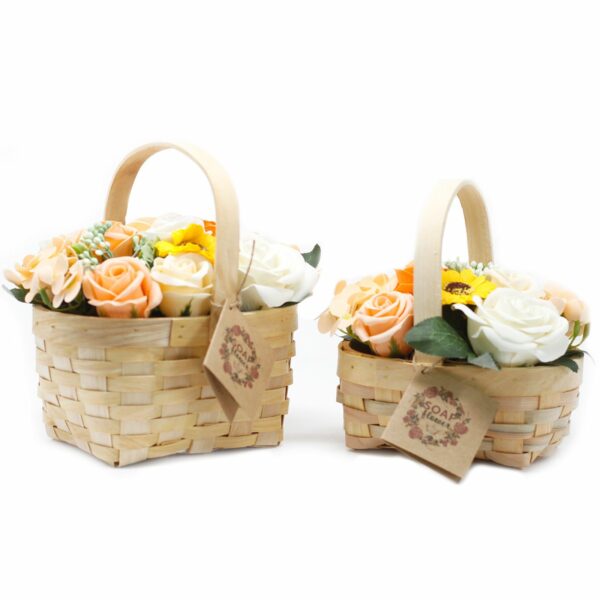 Medium Orange Bouquet in Wicker Basket - Image 2
