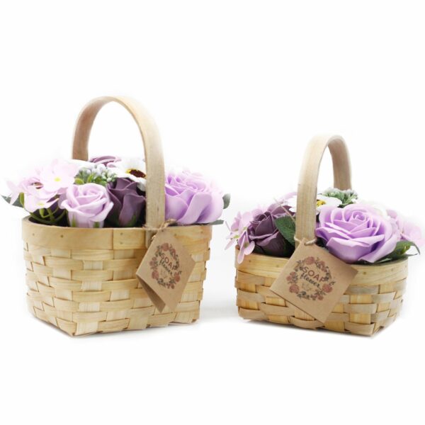 Medium Lilac Bouquet in Wicker Basket - Image 2