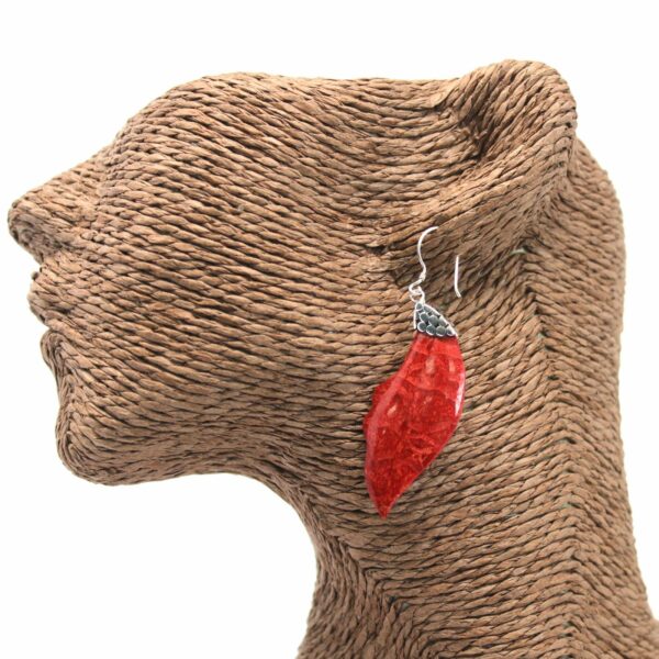 925 Silver Earrings - Leaf Drop - Image 4