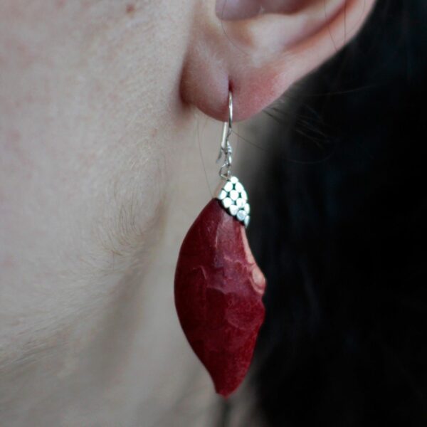 925 Silver Earrings - Leaf Drop - Image 5
