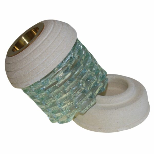 Stone Oil Burner - Round Glass Brick - Image 3