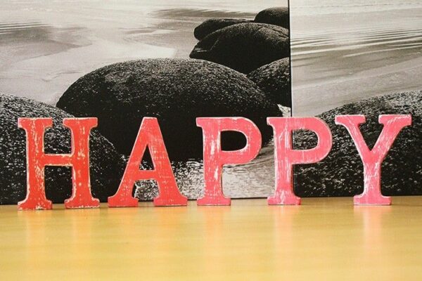 Shabby Chic Letters Red Wash  - HAPPY - Image 4