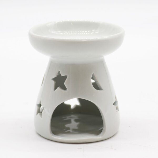 Sm Classic White Oil Burner - Moon & Star - Image 2