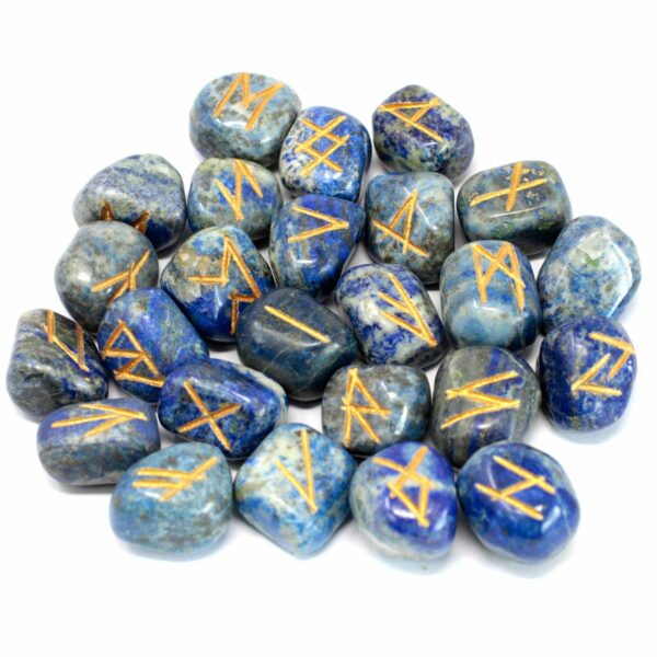 Runes Stone Set in Pouch - Lapis - Image 3