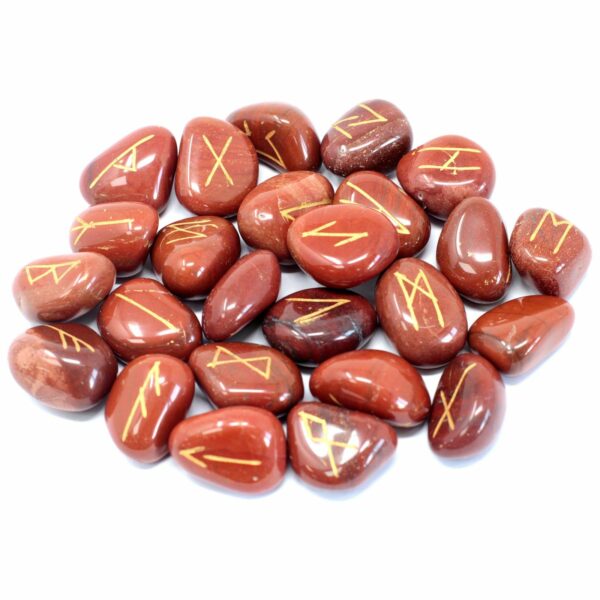 Runes Stone Set in Pouch - Red Jasper - Image 3