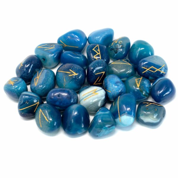 Runes Stone Set in Pouch - Blue Onyx - Image 3