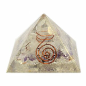 Med Orgonite Pyramid 55mm Gemchips and Copper