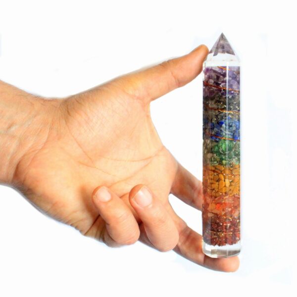 Orgonite Power Wand 15cm Copper & Gemchips - Image 3