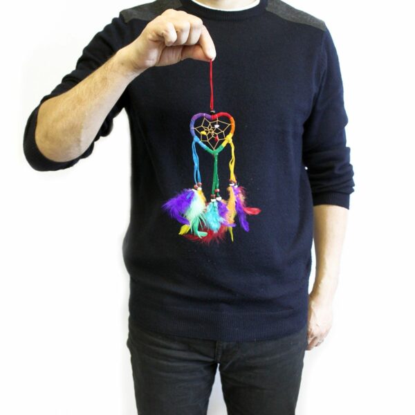Bali Dreamcatchers - Small Heart - Black/White/Red - Image 4