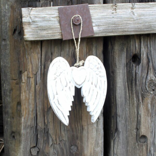 Hand Crafted Small Double Angel Wing & Heart - 15cm - Image 4