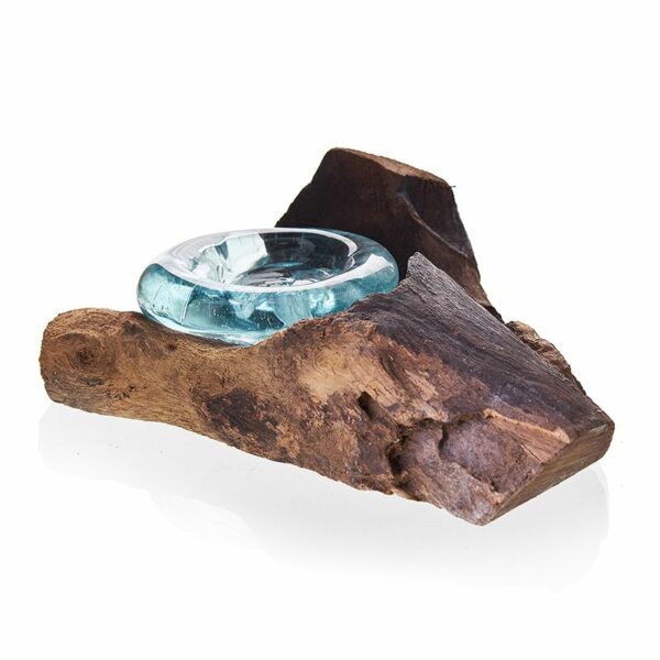 Molten Glass on Wood - Candle Holder - Image 3