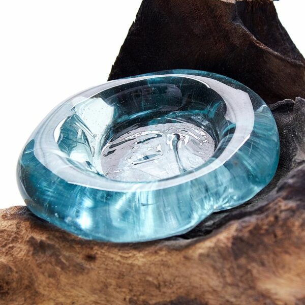 Molten Glass on Wood - Candle Holder - Image 4