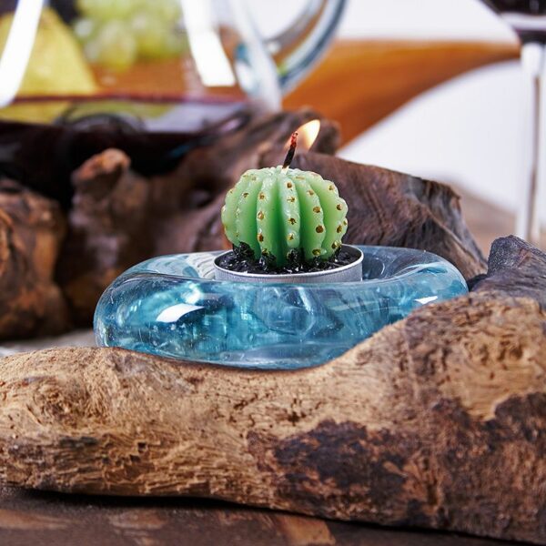 Molten Glass on Wood - Candle Holder - Image 6