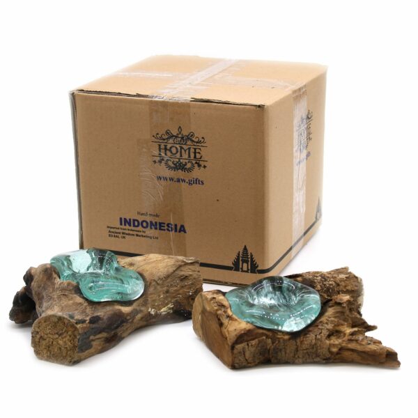Molten Glass on Wood - Candle Holder - Image 8