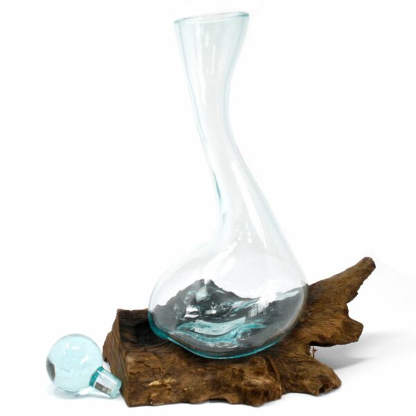 Molten Glass on Wood - Wine Decanter - Image 3