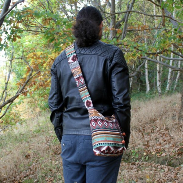Jacquard Bag - Chocolate Sling Bag - Image 2