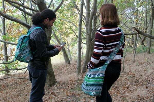 Jacquard Bag - Teal Student Bag - Image 2