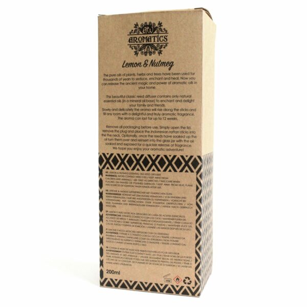 200ml Lemon & Nutmeg Essential Oil Reed Diffuser - Image 4