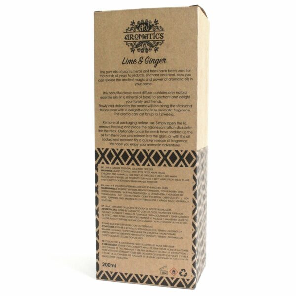 200ml Lime & Ginger Essential Oil Reed Diffuser - Image 4