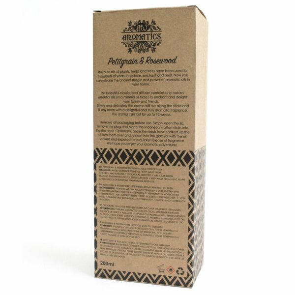 200ml Petitgrain & Rosewood Essential Oil Reed Diffuser - Image 4