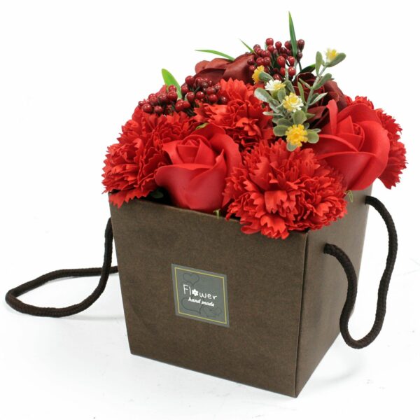 Soap Flower Bouquet - Red Rose & Carnation - Image 4