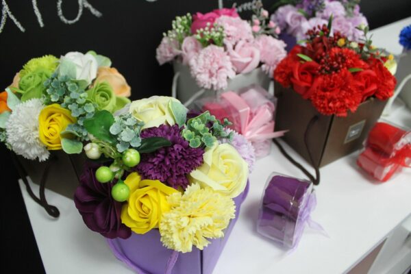 Soap Flower Bouquet - Pink Rose & Carnation - Image 3