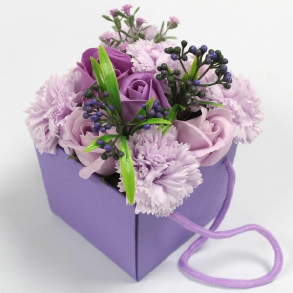 Soap Flower Bouquet - Lavender Rose & Carnation - Image 4