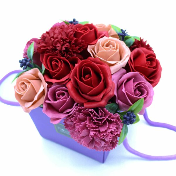 Soap Flower Bouquet - Purple Flower Garden - Image 5